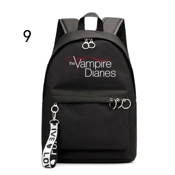 Sac à dos The Vampires Diaries Backpack Boys Girls Girls Unique Schoolbag Backpack ordinateur portable Fashion Fashion Migne Casual Sac à dos