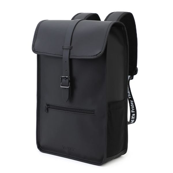 Sac à dos Tinyat New Men's Leather Sackepack ordinateur portable pour ordinateur portable pour 14 15 pouces Sac à dos de voyage imperméable pour la randonnée scolaire.