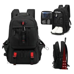 Backpacks Trave Sac à dos 50l 60L 80L Multifinection Randonnée ordinateur portable USB Charge pour les sacs pour hommes Sac à dos Business Extensible avec chaussures Pocket