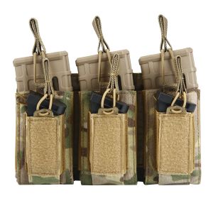 Backpacks Triple Mag Pouchée OpenTop Rifle Mag Sachets and Pistol Magazine Sacheses pour M4 M16 AK MOLLE BACKPACK AIRSOFT MILITAL GEARD