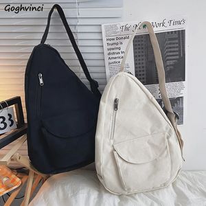 Mochilas Unisex, bandolera sólida, correa única, bolsas escolares de ocio, parejas, mujer, gran capacidad, viaje, Retro, para estudiantes, Ulzzang 240112