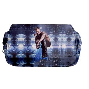 Rugzakken Wawni M. Pokora Bilayer Pencil Bag Studenten jongens meisjes ritszeltje modestijl dagelijkse harajuku zip pack 3D print unisex uniek