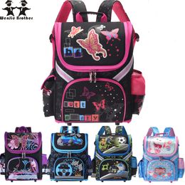 Rugzakken Wenjie Brother Kids Butterfly Schoolbag Backpack Eva Folded Orthopedic Children School Tassen voor jongens en meisjes Mochila Infantil 230424