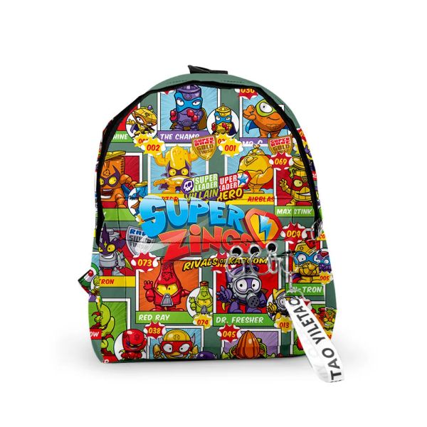 Sac à dos Weysfor Hot Super Zings Series Kindergarten Backpack Cartoon Game Superzings Kids Sac imperméable Plecak Children Daily Children Mochila