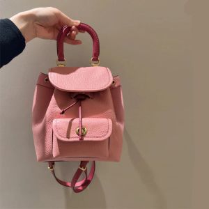 Sacs à dos xiaozhong mini sac à dos parfumé pour femmes motif litchi mignon contraste verrouillage rose tempérament petit sac à dos