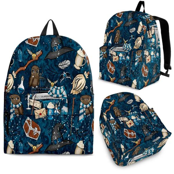 Sac à dos yikeluo blue carton hibou 3d imprimer des manuels d'étudiant sac à dos avec une glissière fashion anime imprimer sac de voyage de loisirs pour les jeunes