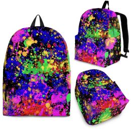 Backpacks yikeluo art coloré graffiti 3D impression unisexe sac à dos durable avec gnse de glissière à paquet pour les étudiants adolescents mochilas