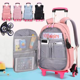 Mochilas ZIRANYU School Wheeled Backpack bag set para niñas Trolley Bag con ruedas Estudiante Rolling Multifuncional 230613