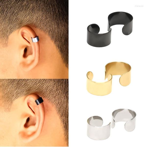 Pendientes traseros, 1 par, moda, geometría clásica Simple, orejeras de acero inoxidable, Clips para hombres y mujeres, moda 2023