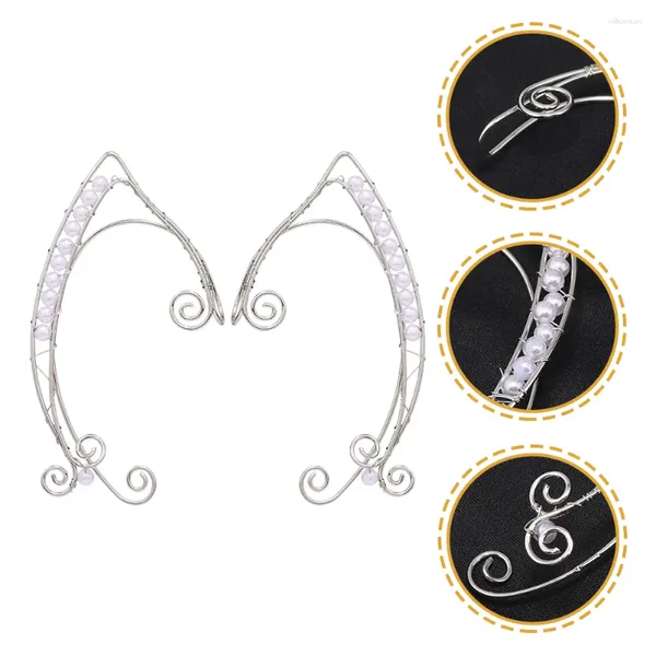 Boucles d'oreilles à dos 1 paire de pinces à os d'oreille en perles créatives, pince Vintage élégante pour femmes