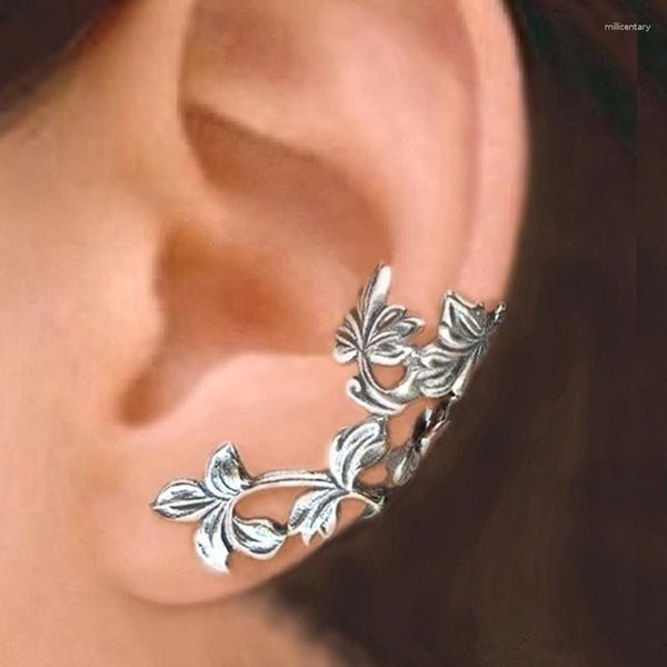 Dos boucles d'oreilles 1 paire Vintage évidé fleurs oreille Clips pour femmes Simple sans trous filles quotidien porter des accessoires