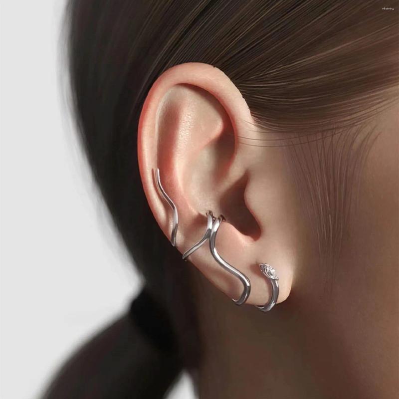 Ryggar örhängen 1 st egirl y2k accessoarer cool orm formklipp örhänge för kvinnor män metall djur örhängen öron manschett utan piercing smycken