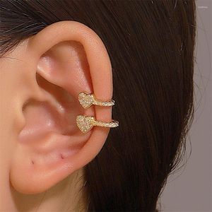 Backs Oorbellen 1pc Mode Nep Piercing Oor Manchet Voor Vrouwen Meisjes Kristal Koper Sieraden Liefde Hart Ster Dangle Chain Clip oorbel