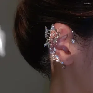 Boucles d'oreilles arrière 1pc mode scintillant Crystal Elf Butterfly Eart Sans Piercing Clip Elegant for Women Wedding Jewelry