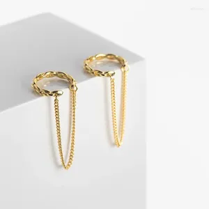 Backs Oorbellen 1 Pc Vergulde Voor Vrouwen Punk Oor Clip Lange Kwastje Mode Lijn Manchet Dangle Earring Sieraden Gift 2024