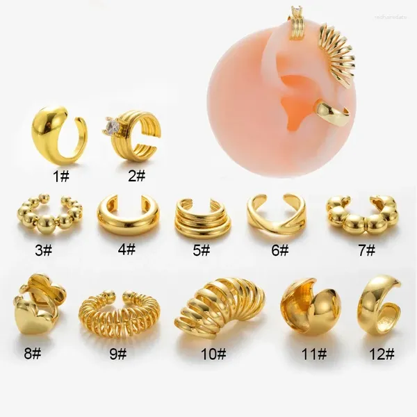 Pendientes de espalda 1 PC Color dorado Cartílago Smooth Cartílago para mujeres Mujeres Simple Delicado en forma de U Irregular Geométrico