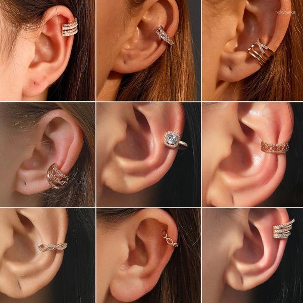 Boucles d'oreilles à dos 1 pièce, Clip de manchette d'oreille en métal Punk pour femmes, non percé en forme de C Cartilage conque faux sans Piercing, boucles d'oreilles cadeaux