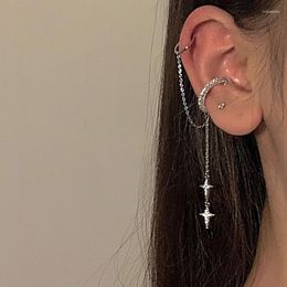 Dos Boucles D'oreilles 1 Pcs Croix Non-Piercing Manchette Oreille Clip Boucle D'oreille Pour Les Femmes Mignon Brillant Cristal Étoile Faux Cartilage Bijoux E098