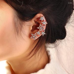 Boucles d'oreilles à dos pour femmes, 1 pièce, cristaux, étoiles, Clip d'oreille, manchette, enveloppe, sans perçage, Clip sur Cartilage