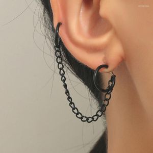 Backs oorbellen 1 stks Punk Chain Ear Clip Lange Tassel Hook Hip-Hop Trend Metal Copper Ring voor mannen en vrouwen