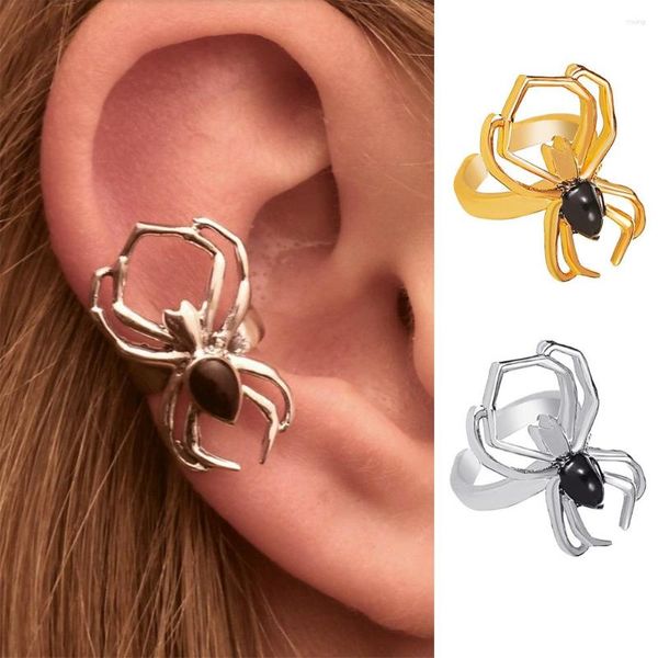 Pendientes traseros 1 Uds. Pendiente gótico único para mujeres y hombres Clip de Piercing falso de araña Punk gótico accesorios de joyería de moda de Halloween