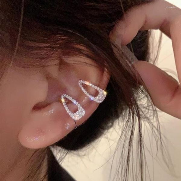 Boucles d'oreilles à dos 2/1 pièces 2023, épingle à cheveux en Zircon, manchette d'oreille sans perçage, tendance Punk Unique, Clip géométrique en métal pour femmes, bijoux