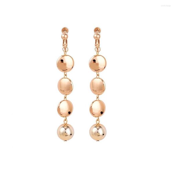 Dos boucles d'oreilles 2022 arrivée mode couleur or perle ronde oreille Clip Simple gland perlé sans Piercing pour les femmes pas de trou