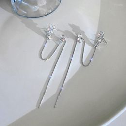 Dos boucles d'oreilles 2022 arrivée Senior cristal à la mode eau fleur gland oreillette Clip Long pendentif frais femme élégant bijoux