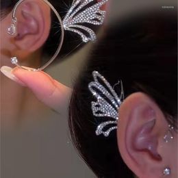 Backs oorbellen 2023 Fashion Crystal Butterfly Clips No Ear Holes uit een stuk trendy design sense dames sieraden geschenken