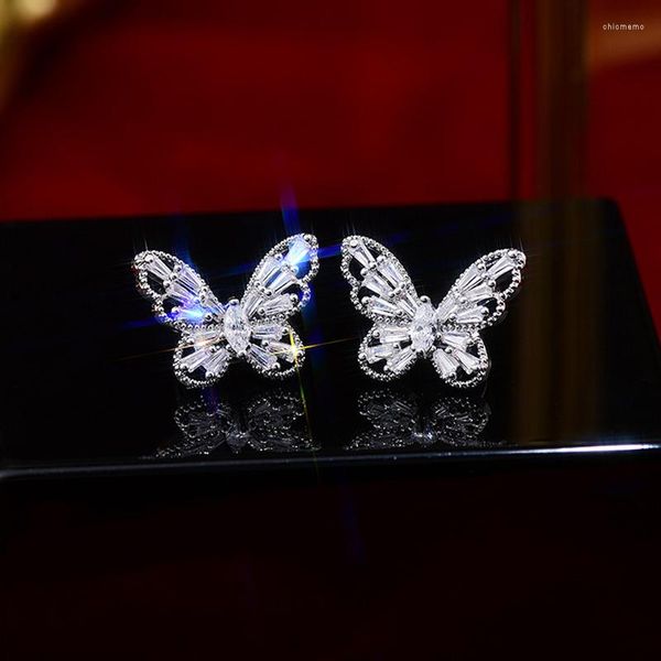 Pendientes traseros 2023 moda CZ hueco mariposa pendiente para mujer hermosa sin orejas perforadas moda hueso del oído Clip joyería colgante regalo