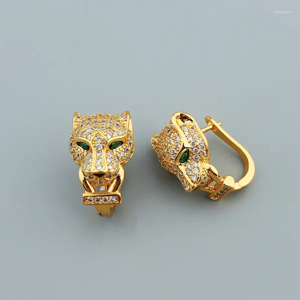 Boucles d'oreilles à dos léopard pour femmes, bijoux de luxe de styliste en V, Clip d'oreille en or, cadeau de noël, 2023