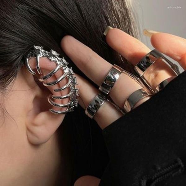 Boucles d'oreilles à dos Punk en métal, Clip mécanique pour femmes et filles, accessoires de bijoux de fête sans Piercing, géométrie irrégulière, 2023