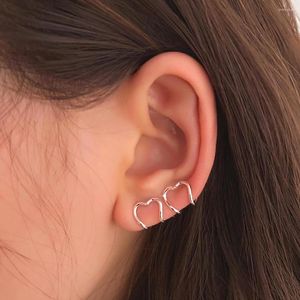 Backs oorbellen 2 stks Clip on Fashion Love Heart Earring for Women Fake Piercing zonder Ear Cuff Girls Jongenscadeaus