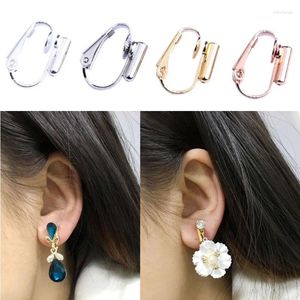 Boucles d'oreilles à dos, 2 pièces, convertisseur de Clip d'oreille, une extrémité du Tube Vertical, autre bouchon en Silicone, accessoires de bijoux en forme de U