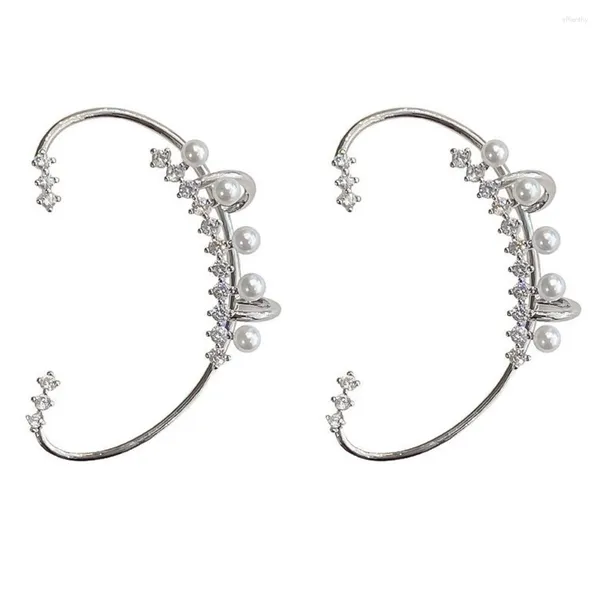 Boucles d'oreilles arrière 2pcs Sparkly Ear Oret Clip alliage d'oreille Boucle d'oreille Folder de fille