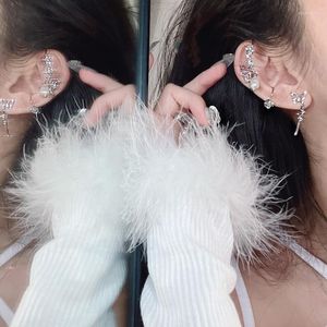 Dos boucles d'oreilles 3 pièces/ensemble Punk oreille Clip coréen délicat Zircon papillon femmes élégant perle pas de Piercing Cartilage bijoux