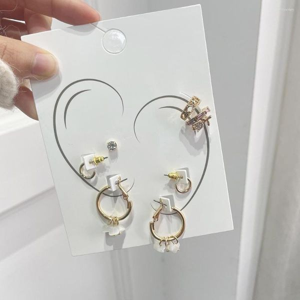 Dos boucles d'oreilles 8 pièces/ensemble mode délicat Zircon mignon Clip femme boucle oreillette pas de piercing faux Cartilage oreille pour les femmes bijoux