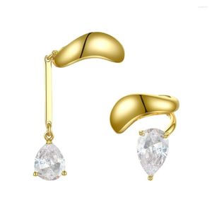 Backs Oorbellen Asymmetrische Waterdruppels Crystal Ear Cuff Clip Op Voor Vrouwen Goud Kleur Earcuff Oorbellen Mode-sieraden E1151