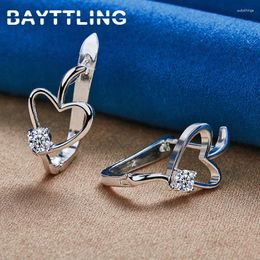 Boucles d'oreilles Bayttling 925 Sterling Silver Luxury Heart Zircon For Women Fashion Wedding Party Favors Accessoires Bijoux