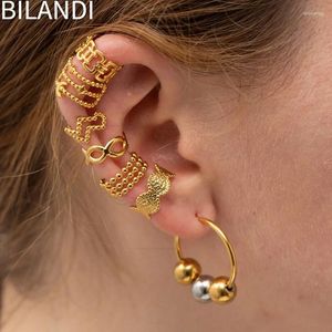 Boucles d'oreilles arrière Bilandi Bijoux de mode européen et américain Clip métallique pour femmes cadeaux de fête de fille