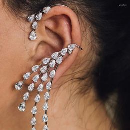Boucles d'oreilles Bohemian No Piercing Rhinestone Ear Cuff Wrap Stud Clip For Women Girl 2024 Bijoux de mariage à la mode