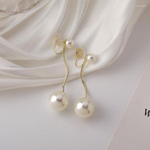 Backs oorbellen Chic Lange Tassel met faux Pearl neppiercing voor vrouwelijke oor cuff clip op Koreaanse sieraden Pendientes