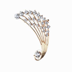 Backs oorbellen Clip-on Screw Back Fashion Elegant Gothic Crystal Peacock Feather Ear Cuff For Woman Clip JewelryClip-on-on