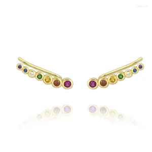 Boucles d'oreilles à dos en Zircon pour femmes, ligne colorée, Clips, clous d'oreilles, style bohème, Piercing, bijoux à la mode, Ins mêmes, cadeaux de fête