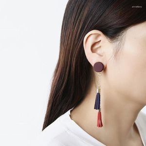 Backs oorbellen Cownine Long Tassel Ear Cuff Clip voor vrouwen geen piercing op Earring Brincos Boucle d'Oreille Fashion Jewelry