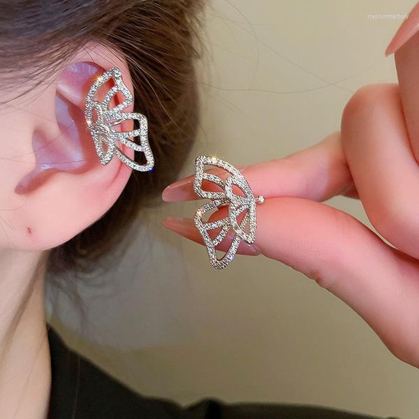 Dos boucles d'oreilles créatif Zircon papillon oreille Clip pour femmes filles boucle manchette pas de piercing faux Cartilage bijoux de mode