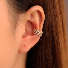 Boucles d'oreilles Backs Crystal-set Clip d'oreille Zircon Femme Classique Non poreux Os unique
