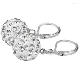 Backs Boucles d'oreilles Cubic Zirconia Crystal Dangle Drop Leverback Round Diamond Earring Set