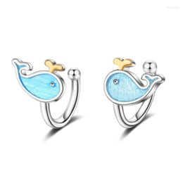 Backs oorbellen schattige kleine walviswater wezens clip voor vrouwen sieraden eenvoudige meid's sae25