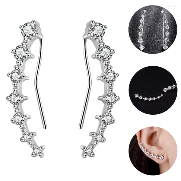Boucles d'oreilles à dos en diamant pour femmes, pierres précieuses, manchettes en Zircon, bijoux de fête en métal pour bal de fin d'année